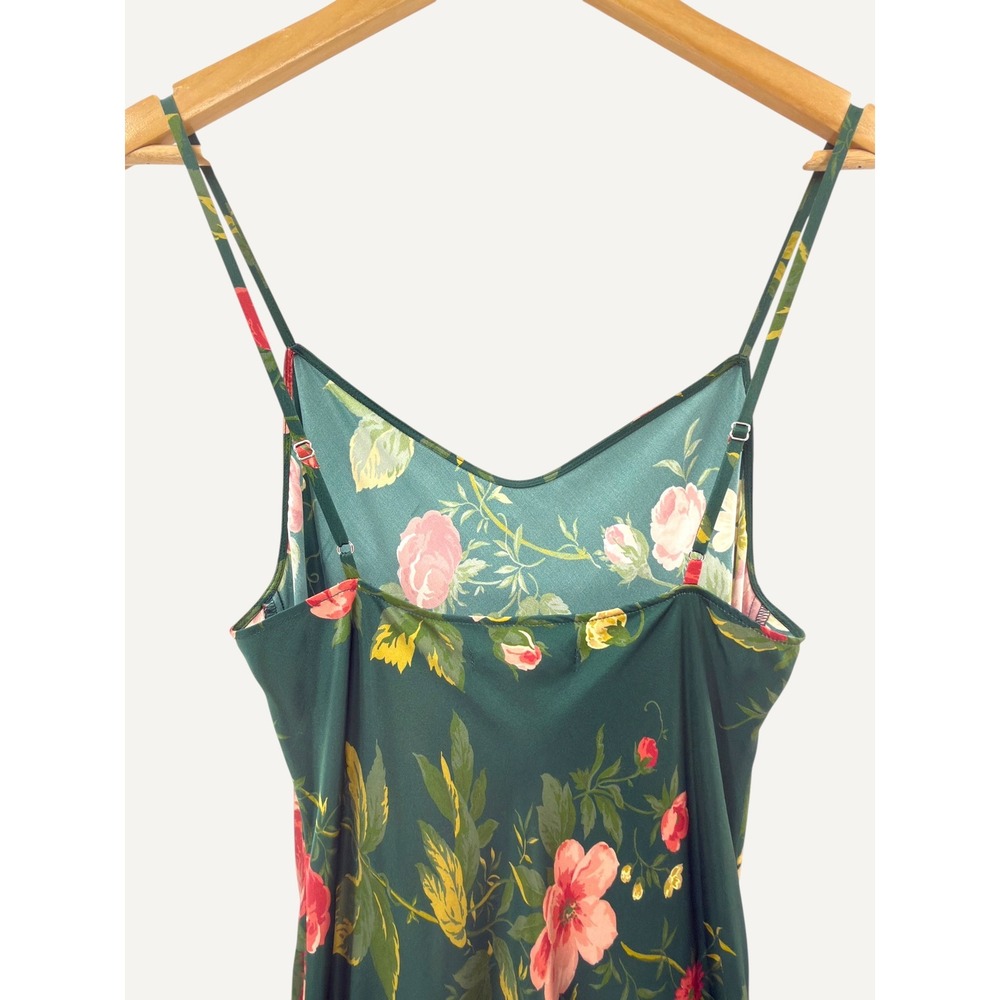 Reformation 100% Silk Floral Slip Dress Green Rose S Elegant Luxury Feminine - Picture 5 of 12